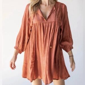 Natural Life NWT Terracotta Short Dress BOHO XL Baby Doll Short Dress BRAND NEW